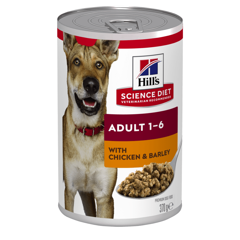 Hill's Science Diet Adult Chicken & Barley Canned Dog Food, 370g, 12 Pack