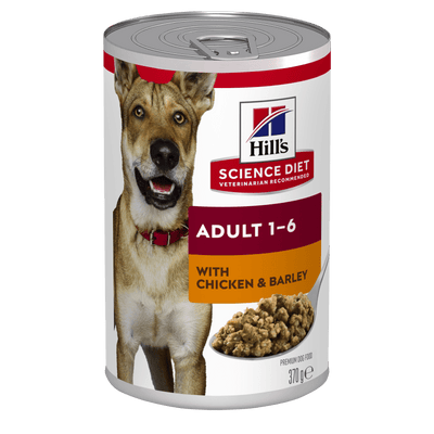 Hill's Science Diet Adult Chicken & Barley Canned Dog Food, 370g, 12 Pack - Just For Pets Australia