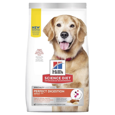 Hill's Science Diet Perfect Digestion Adult 7+ Dry Dog Food 5.44kg - Just For Pets Australia