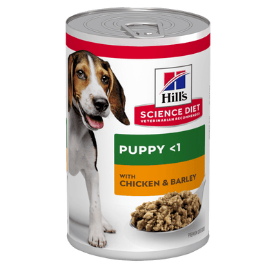 Hill's Science Diet Puppy Chicken & Barley Entrée Canned Dog Food, 370g, 12 Pack - Just For Pets Australia
