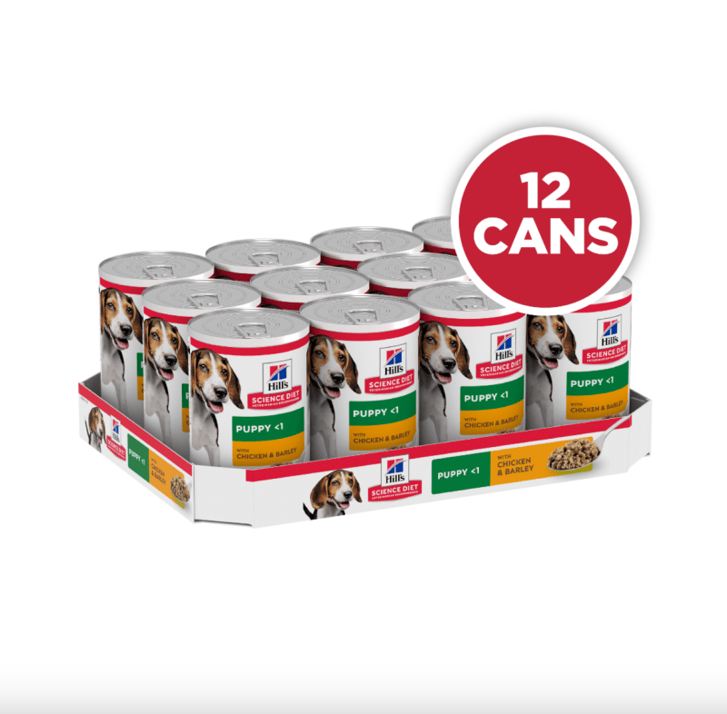 Hill's Science Diet Puppy Chicken & Barley Canned Dog Food, 370g, 12 Pack