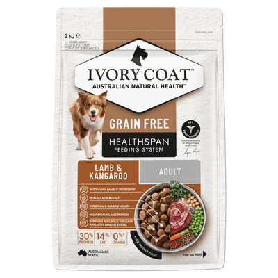 Ivory Coat Lamb & Kangaroo Grain Free Dry Dog Food - Just For Pets Australia