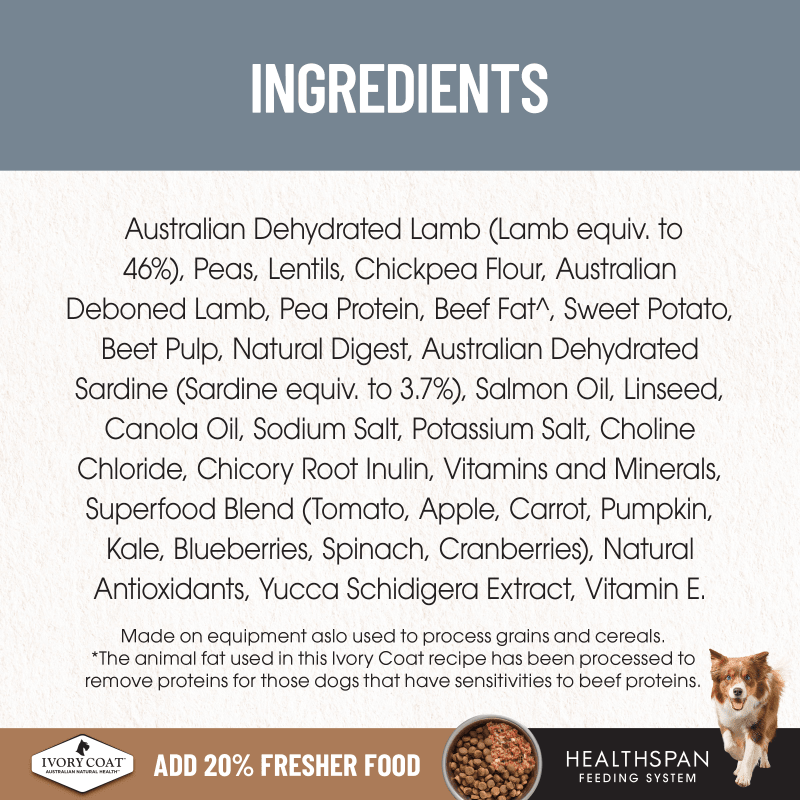 Ivory Coat Lamb & Sardine Grain Free Dry Dog Food