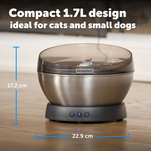 PetSafe HydroSphere 1.7L Stainless Steel Pet Fountain