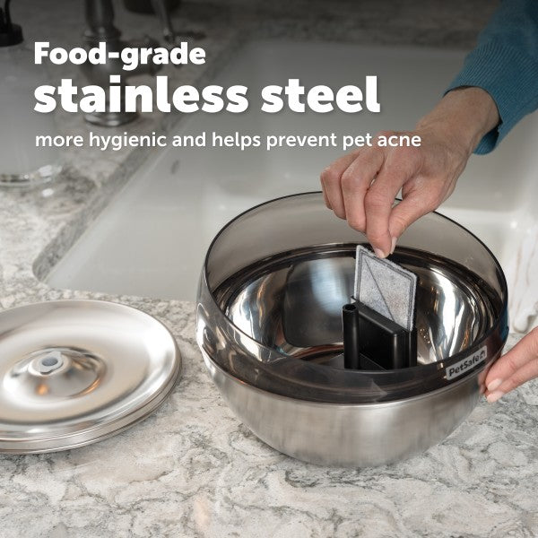 PetSafe HydroSphere 1.7L Stainless Steel Pet Fountain