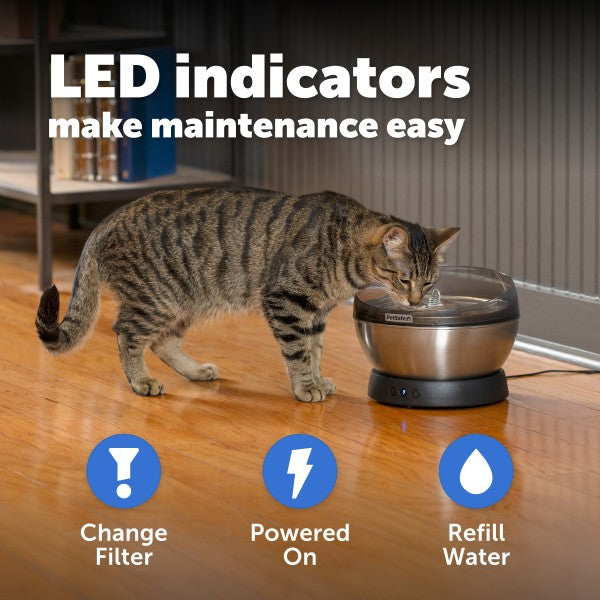 PetSafe HydroSphere 1.7L Stainless Steel Pet Fountain