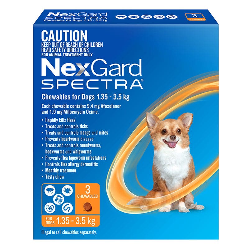 NexGard Spectra Chews For Dogs 1.35-3.5kg