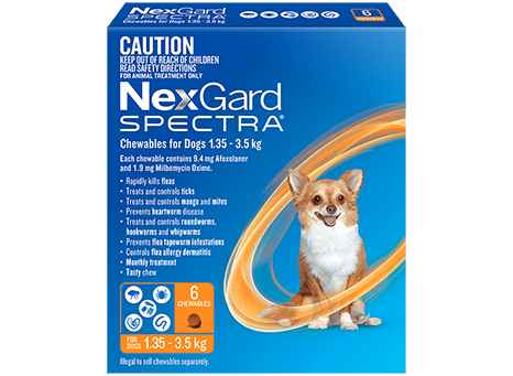 NexGard Spectra Chews For Dogs 1.35-3.5kg