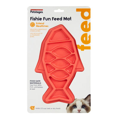 Outward Hound Cat Fishie Fun Feed Mat Pink - Just For Pets Australia