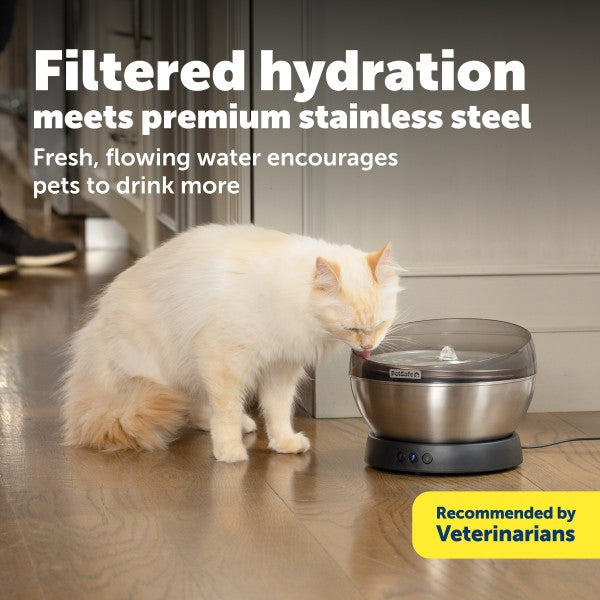 PetSafe HydroSphere 1.7L Stainless Steel Pet Fountain