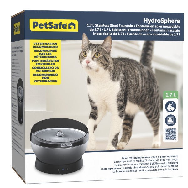 PetSafe HydroSphere 1.7L Stainless Steel Pet Fountain