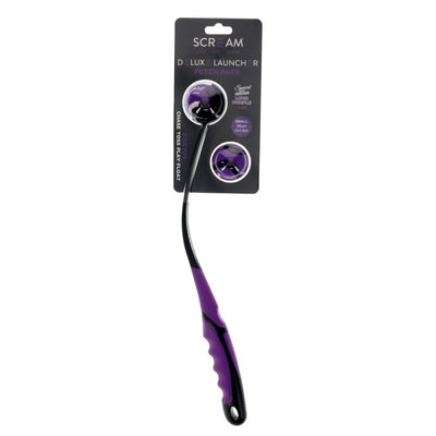 Scream Deluxe Grip Ball Launcher Fetch Pack Loud Purple/Black - Just For Pets Australia