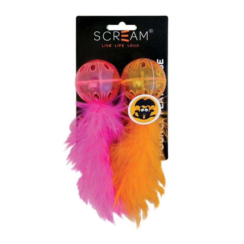Scream Lattice Ball W/Feather 2Pk