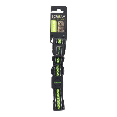 Scream Reflective Adj. Collar 2.5cmX35 - 51cm - Just For Pets Australia