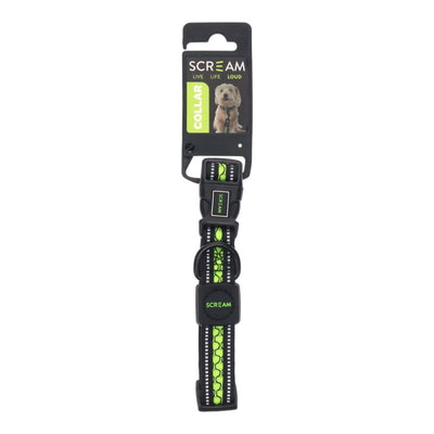 Scream Reflective Adj. Collar 2cmX28 - 40cm - Just For Pets Australia