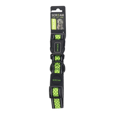 Scream Reflective Adj. Collar 3.2cmx42 - 66cm - Just For Pets Australia