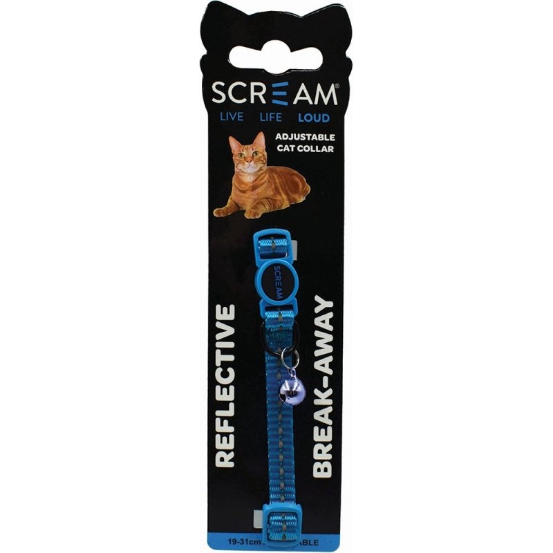Scream Reflective Adj. Nylon Cat Collar