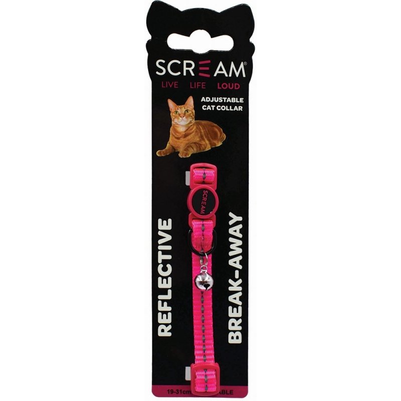 Scream Reflective Adj. Nylon Cat Collar