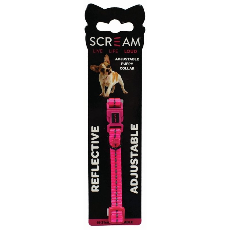 Scream Reflective Adj. Nylon Puppy Collar