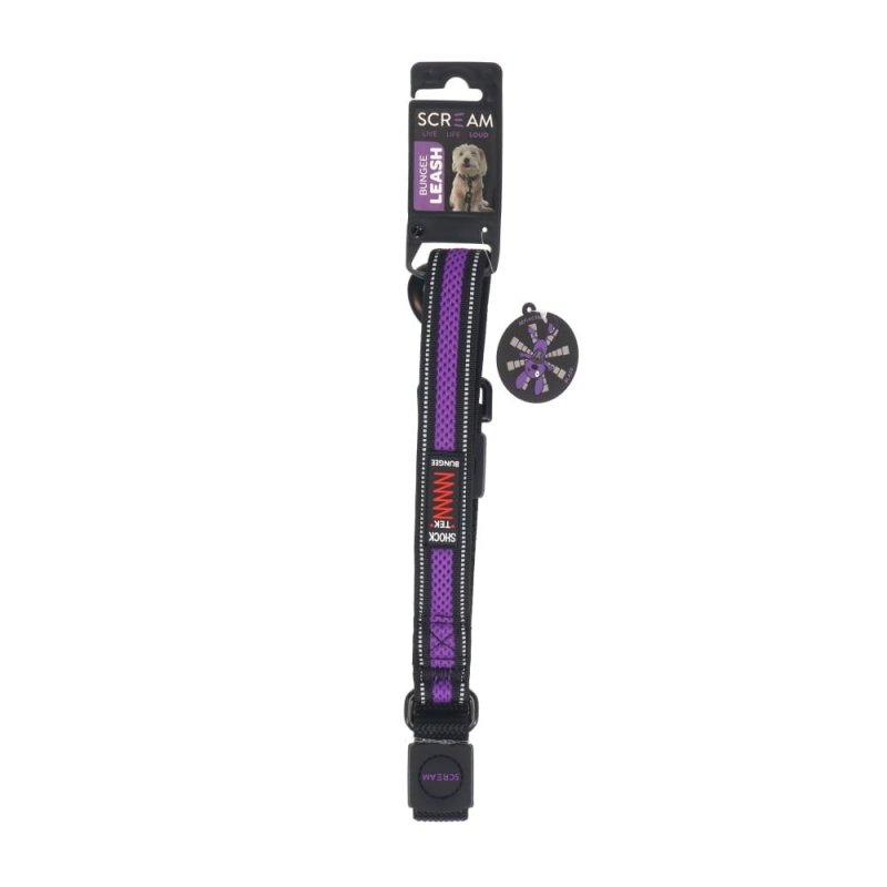 Scream Reflective Bungee Leash With Padded Handle 55cm x 2.5cm