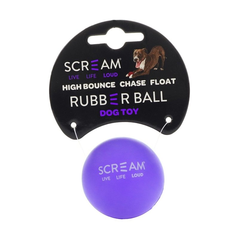 Scream Rubber Ball Dog Toy Loud Purple