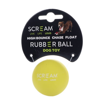 Scream Rubber Ball Dog Toy Small - Just For Pets Australia