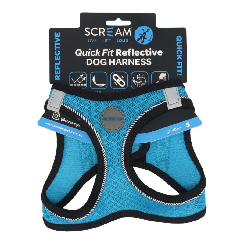 Scream Small Dog Quick Fit Reflective Dog Harness Small