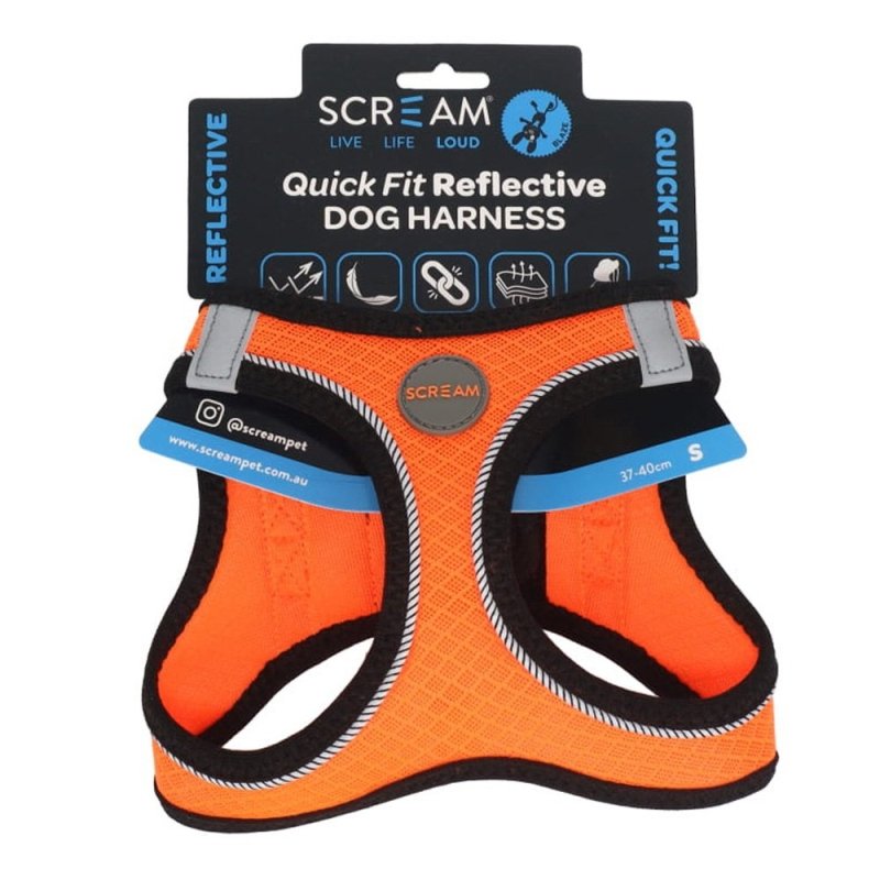 Scream Small Dog Quick Fit Reflective Dog Harness Small