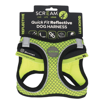 Scream Small Dog Quick Fit Reflective Dog Harness Xlarge - Just For Pets Australia