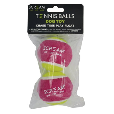 Scream Tennis Ball 2Pk - Medium - Just For Pets Australia