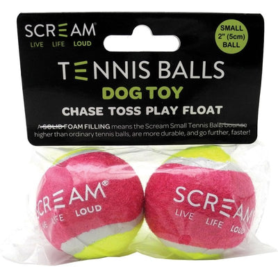 Scream Tennis Ball 2Pk - Small 5cm - Just For Pets Australia