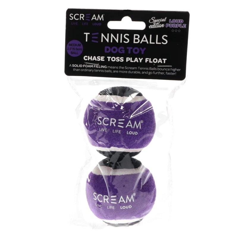 Scream Tennis Ball Loud Purple/Black 2Pk