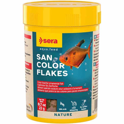 Sera San Color Flakes 100ml (22g) (1cm) - Just For Pets Australia