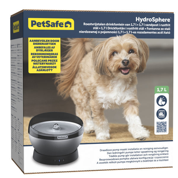 PetSafe HydroSphere 1.7L Stainless Steel Pet Fountain