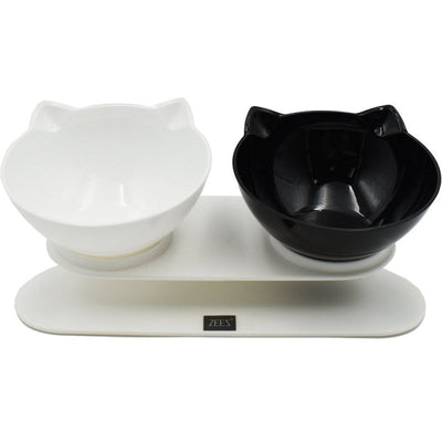 Zeez Double Elevated Tilted Cat Bowl 2 X 250ml - Just For Pets Australia