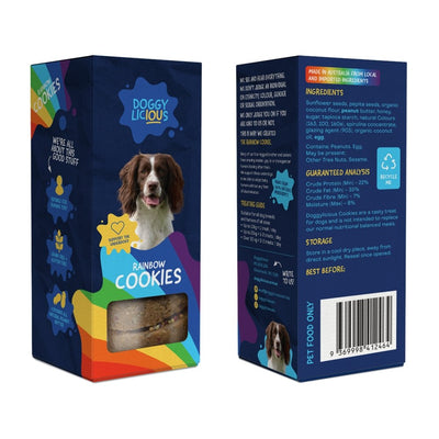 Doggylicious Rainbow Cookies 180g - Just For Pets Australia