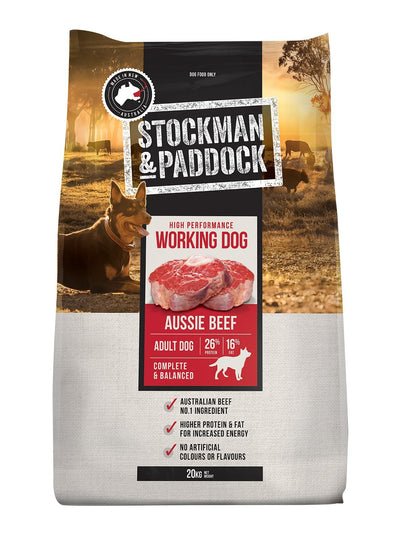 Stockman & Paddock Working Dog Dry Dog Food 20kg - Just For Pets Australia
