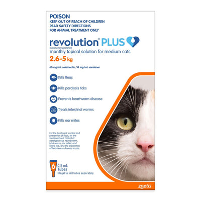 Revolution PLUS for Medium Cats 2.5kg - 5kg - Just For Pets Australia
