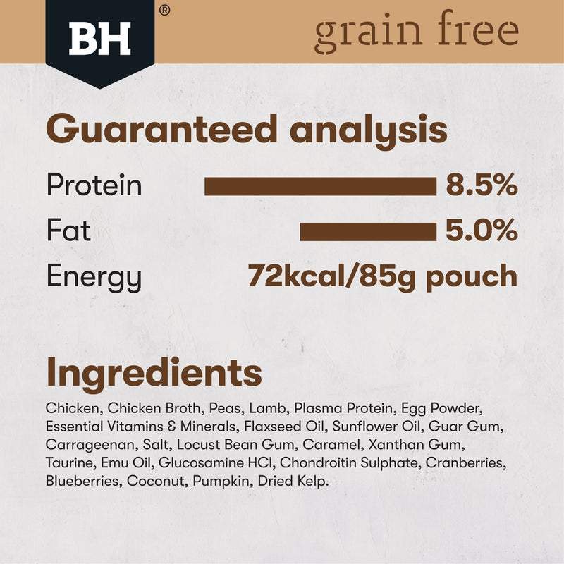 Black Hawk Grain Free Adult Chicken With Lamb In Jelly Wet Cat Food Pouches 85G