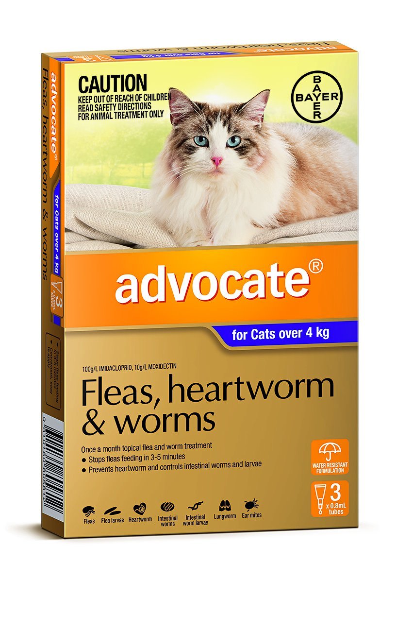 Advocate Fleas, Heartworm & Worms For Cats Over 4kg