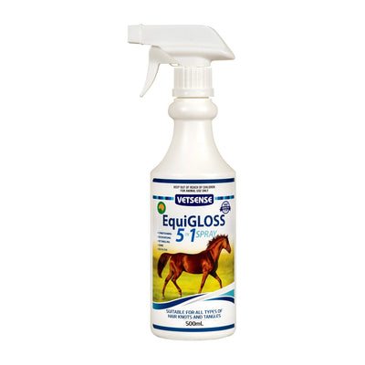 Vetsense EquiGLOSS 5 in 1 Spray 500ml - Just For Pets Australia