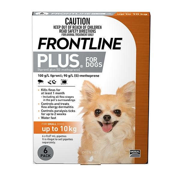 Frontline Plus Orange For Small Dogs under 10kg