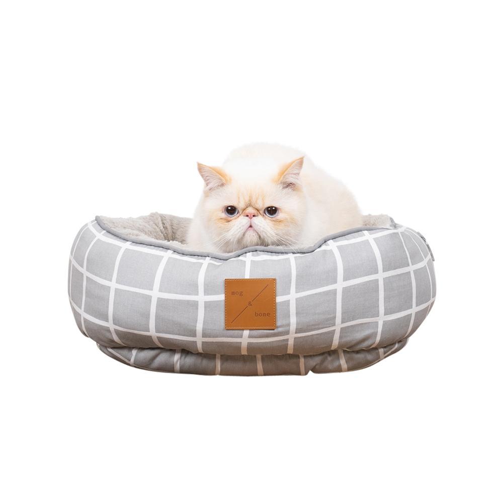 Mog & Bone Reversible Cat Bed - Grey Check Print