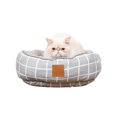 Mog & Bone Reversible Cat Bed - Grey Check Print - Just For Pets Australia