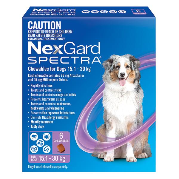 NexGard Spectra Chews For Dogs 15.1-30kg