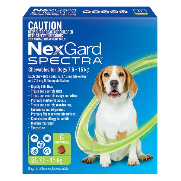NexGard Spectra Chews For Dogs 7.6-15kg