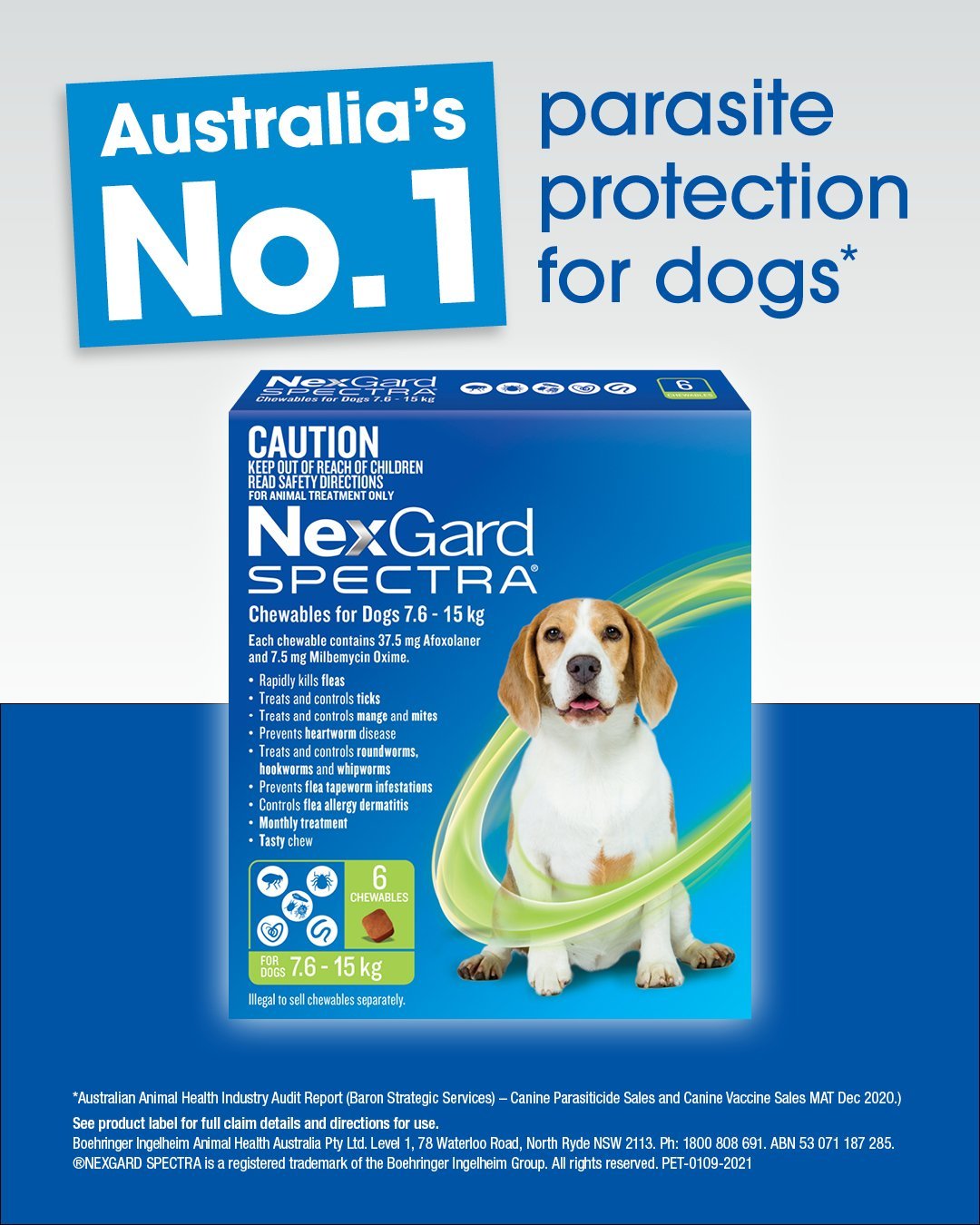 NexGard Spectra Chews For Dogs 7.6-15kg