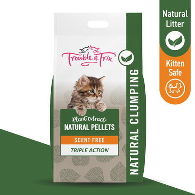Trouble & Trix Natural Clumping Pellet Litter 10L - Just For Pets Australia