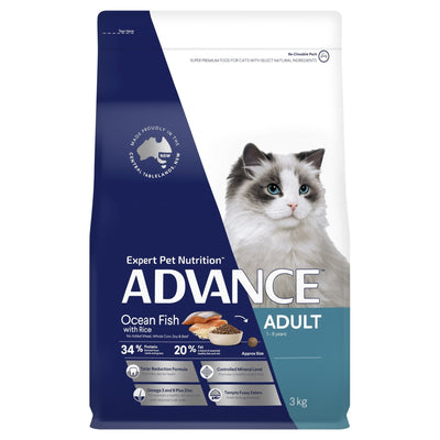 ADVANCE Adult Dry Cat Food Ocean Fish with Rice - Just For Pets Australia
