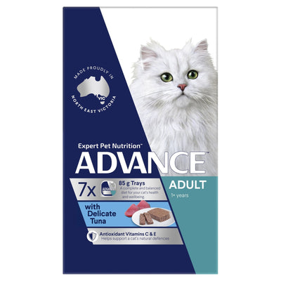 ADVANCE Adult Wet Cat Food with Delicate Tuna 7x85g Trays - Just For Pets Australia